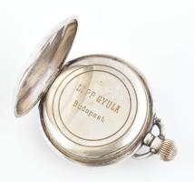 Ezüst (Ag) tokos zsebóra szép festett számlappal. szép működő állapotban 50 mm