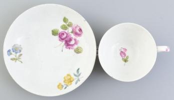 Meisseni porcelán csésze. Kézzel festett, jelzett kis lepattanással