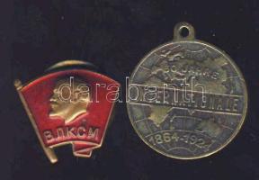 Ausztria 1924. "60 éves az Internacionálé" zseton + Szovjetunió 1960-as évek "Lenin" jelvény T:2