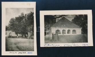 1929, Vargyas, Erdély, Kovászna megye a Papilak, 2db fotó, feliratozott 6x9 cm