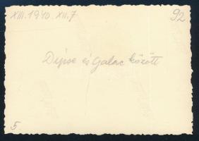 1940, Erdély, Keskeny nyomtávú kisvasút vagy tehervasút Dipse és Galac között, hátulján dátumozott, ...