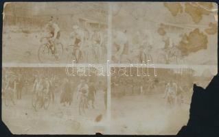 1919 Kerékpárverseny Budapest Millenáris 1km Bajnokság, sérült 9x14 cm