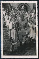 1938 Léva Felvidék Bevonulás fényképe fotólap / leva entry of the Hungarian troops 14x9 cm