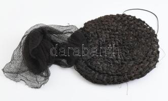cca 1900 Fekete fátylas fekete női kalap
