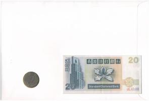 Kína / Hongkong / Orchideafa 1995. 20D + 1993. 2D Cu-Ni felbélyegzett borítékban, alkalmi bélyegzéss...