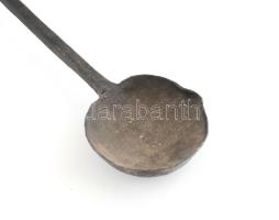 XVIII. sz vége ólomöntő vagy vasöntő kanál fa nyélen 85 cm