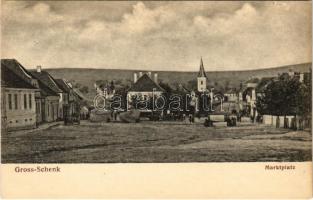 Nagysink, Gross-Schenk, Cincul Mare; Marktplatz / Fő tér. Gustav Salmen kiadása / main square