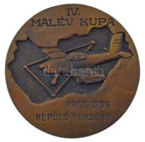 1988. IV. MALÉV Kupa - Precíziós repülő verseny egyoldalas bronz emlékérem, hátoldalán Dunakeszi 1988 gravírozással (72mm) T:AU,XF