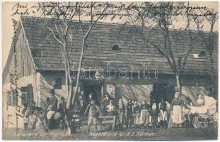 1913 Hattyas, Hitias (Temes); Negutatoria lui A.J. Kármán / Kármán A.J. üzlete / shop + "HATTYAS POSTAI ÜGYN."