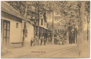 Menyháza-fürdő, Monyásza, Baile Moneasa; kisvasúti vasútállomás. Fái Károly kiadása / railway station (EK)