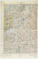 cca 1914 Székesfehérvár katonai térképe, 1:200 000, K.u.k. Militärgeographisches Institut, 64×44 cm
