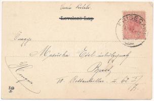 1902 Borszék-fürdő, Baile Borsec; Remény szálloda. Szecessziós litho keret / hotel. Koloman Moser st...