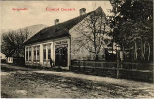 1912 Csucsa, Ciucea; Gyógyszertár. Ifj. Simon Gerő kiadása / pharmacy