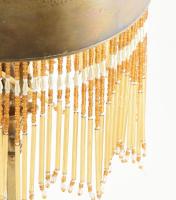 cca 1910 Szecessziós bronz asztali lámpa üveg díszekkel, működik, 33 cm