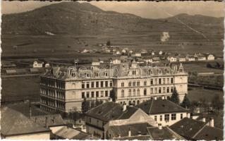 Beszterce, Bistritz, Bistrita; Liceul ev. / Ev. Lyzeum / Evangélikus gimnázium / Lutheran school. photo + "1940 Beszterce visszatért" So. Stpl