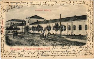 1900 Marosvásárhely, Targu Mures; Lovassági laktanya. Holbach E. kiadása / K.u.k. cavalry military barracks