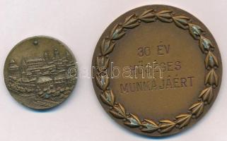 1967. "Öntödei Vállalat" kétoldalas bronz emlékérem, hátoldalon gravírozva "30 év hűs...