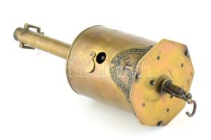 John N. Wood. rézházas felhúzható függő ételforgató. A felhúzható rugós óraszerkezet a nyársat forga...