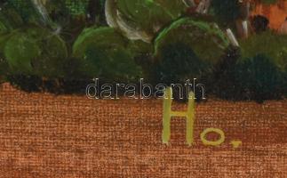 Ho jelzéssel, John Constable után: Szénásszekér (tanulmány). Olaj, vászon. 40x30 cm. Dekoratív faker...