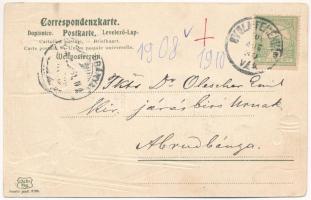 1900 Gyulafehérvár, Alba Iulia, Karlsburg; Üdvözlet Gyulafehérvárról! Vasúti kocsin utazó hölgy és ú...