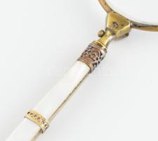 gyöngyháznyelű aranyozott lornyon XIX. sz. vége