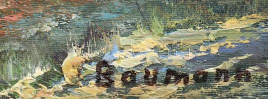 Baumann jelzéssel: Hegyvidék. Olaj, vászon. 50x60 cm. Dekoratív fakeretben