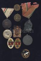 10db klf sportérem, katonajelvény, benne egy NDK kitüntetés, militária, 1 db díszdobozban T:vegyes