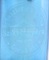 cca 1930 Schuszter és társas szikvízgyára kék üveg szódásüveg