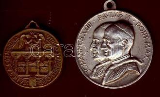 2db klf vallási témájú emlékérem "XIII.János pápa + VI.Pál pápa" + "Szt. Katalin" T:2,2-