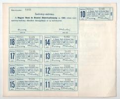 Budapest 1926. "Magyar bank és bizalmi részvénytársaság" 10 részvénye egyben, összesen 100...