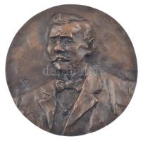 Kiss Nagy András (1930-1997) DN Teszársz Károly - Vas- és Fémmunkások Központi Szövetségének első elnöke kétoldalas bronz plakett, eredeti dísztokban (109mm) T:AU