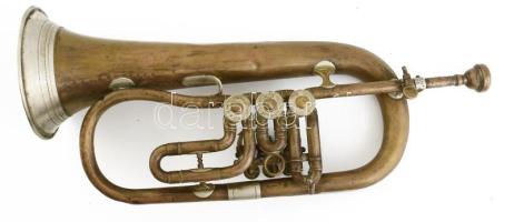cca 1880 Stowasser János Budapest trombita 50 cm