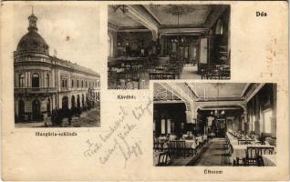 1913 Dés, Dej; Hungária szálloda, kávéház és étterem, belső / hotel, café and restaurant, interior (EK)