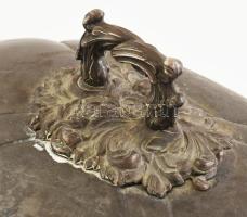 Antik nagy méretű ón tálalásfedő XIX. sz. d: 40x35 cm