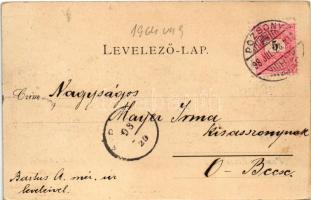 1898 (Vorläufer) Pozsony, Pressburg, Bratislava; rakpart, iparvasút, vár. Kozics Ede kiadása / quay,...