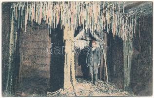 1912 Marosújvár, Uioara, Ocna Mures; Sóvirágok a Rudolf bányában. Füssy József kiadása / salt mine interior