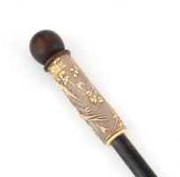 Antik elefántcsont fejű sétabot 86 cm