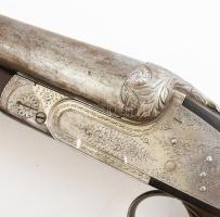 2 csövű csappantyús vadászpuska XIX. sz második fele, horddobozzal 110 cm