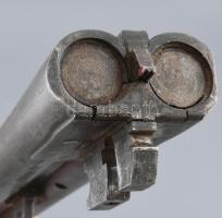 2 csövű csappantyús vadászpuska XIX. sz második fele, horddobozzal 110 cm