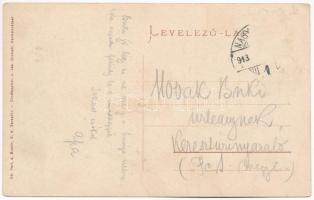 1913 Nagyszeben, Hermannstadt, Sibiu; Sporergasse / utca, villamos. G. A. Seraphin kiadása. Chromoph...