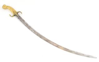 Empire díszszablya réz szerelékekkel cca 1830 vörös bársonyú tokban réz borítással 97 cm