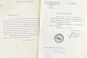 1937-1946 Gróf Domszky Pál, a lengyel-magyar ellenállás tagjának mappányi anyaga, magyar királyi köv...