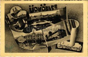 1943 Szatmárnémeti, Satu Mare; Üdvözlet montázs / Greeting montage