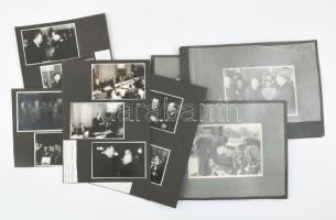 1948 Dinnyés Lajos miniszterelnök fotói, Rákosi, Dimitrov, stb., 16 db fotó kartonra ragasztva, 8,5×13 és 12×18 m