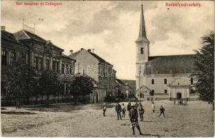 1912 Székelyudvarhely, Odorheiu Secuiesc; Református kollégium és templom. Sterba Ödön kiadása / Calvinist boarding school and church (fl)