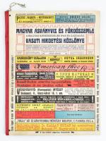 1909 Magyar ásványvíz és fürdőszemle vasúti hirdetési kartontáblája, ritka