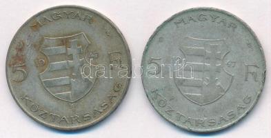 1947. 5Ft Ag "Kossuth" (2x) T:F patina Adamo F8.1