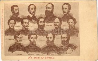 Arad, az aradi 13 vértanú. Bloch H. kiadása / Hungarian Revolution of 1848. The 13 martyrs of Arad (r)