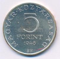 1948. 5Ft Ag "Petőfi" Artex utánveret kapszulában T:AU (eredetileg PP) 
Adamo EM1