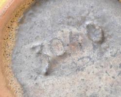 Retro sárgafekete mázas kerámia váza. Jelzett, hibátlan 36 cm